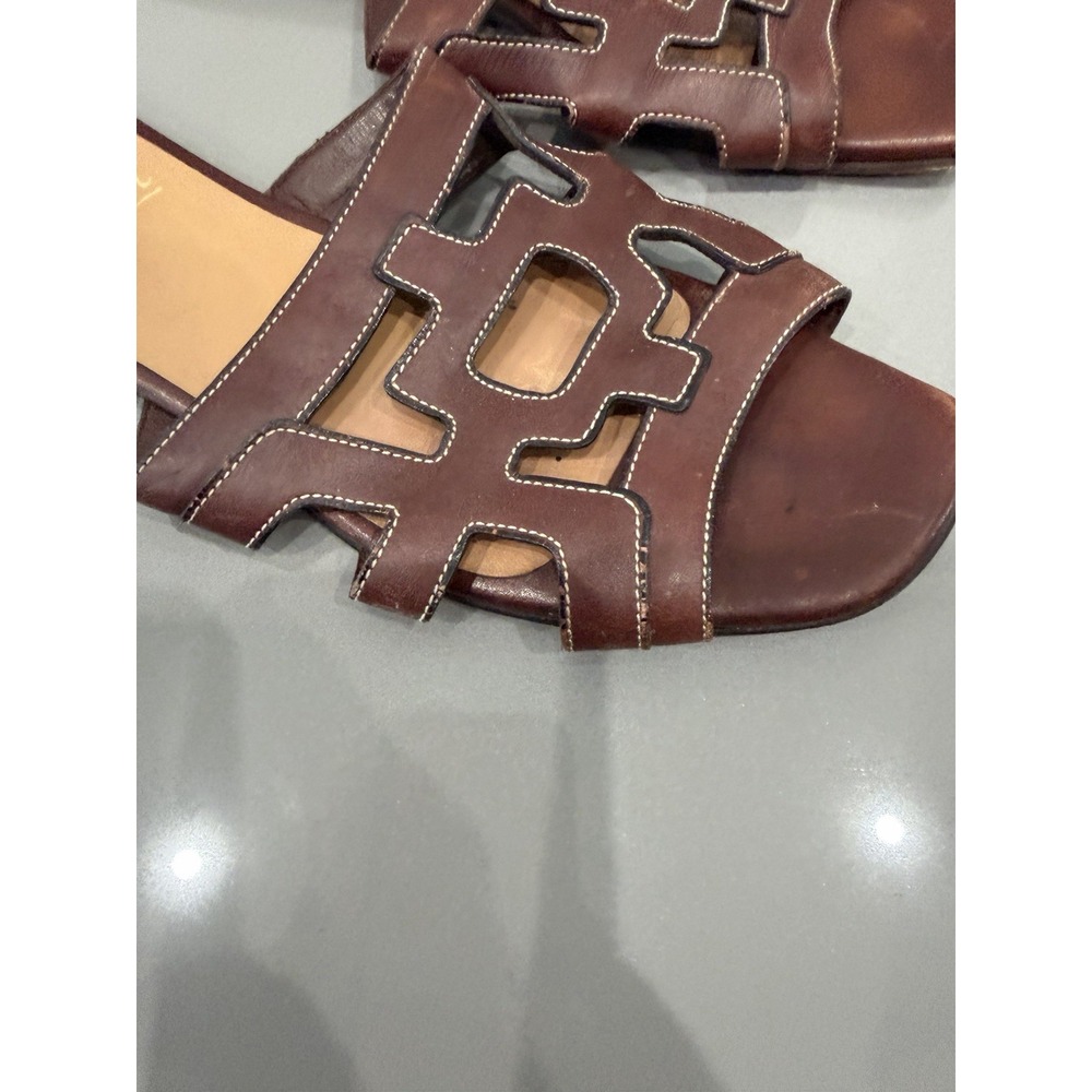 Christian Louboutin Brown Casual Slide Leather Flat Sandal  ~   Sz.39 ~ - Picture 5 of 10